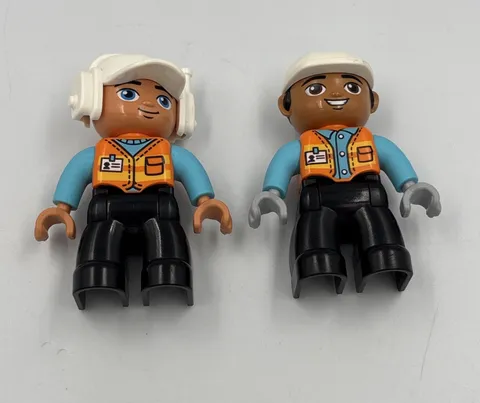 Lego Duplo Action Figures Construction Worker Boys Lot of 2 Replacement Toys