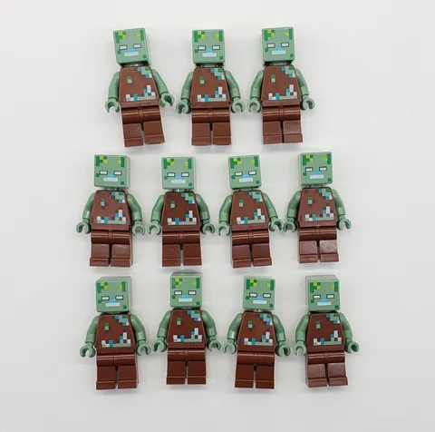 Lot of 11 Lego Minecraft Drowned Minifigure 21247 21164 21178 21256 21254
