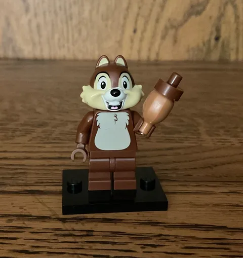 Complete Disney Lego Minifigure Chip Chipmunk Series 2 Stand Accessories