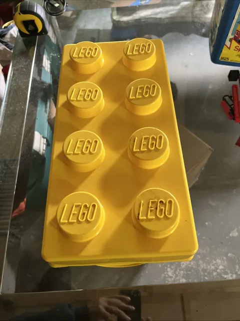 Lego Yellow Stackable 8 Stud Storage Container 14" x 7" X 7" Mint Condition