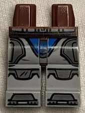 LEGO Reddish Brown Hips and Light Bluish Gray Legs with SW Mandalorian Dark Blui