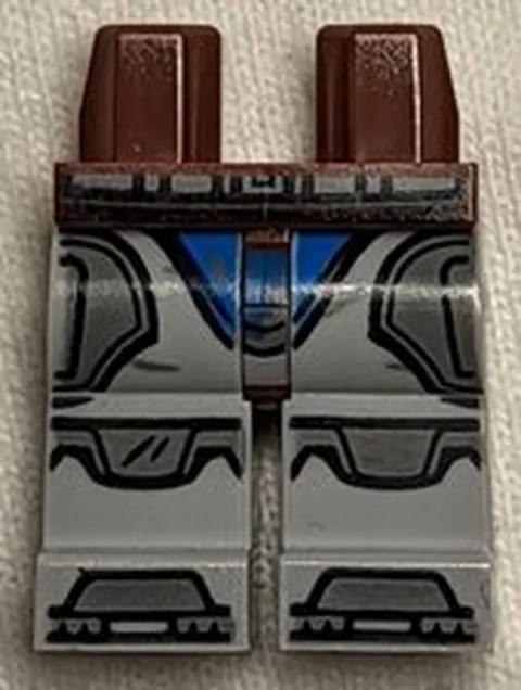 LEGO Reddish Brown Hips and Light Bluish Gray Legs with SW Mandalorian Dark Blui