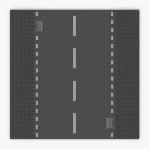 LEGO ® baseplate, road: 44336px4 - new dark gray - used