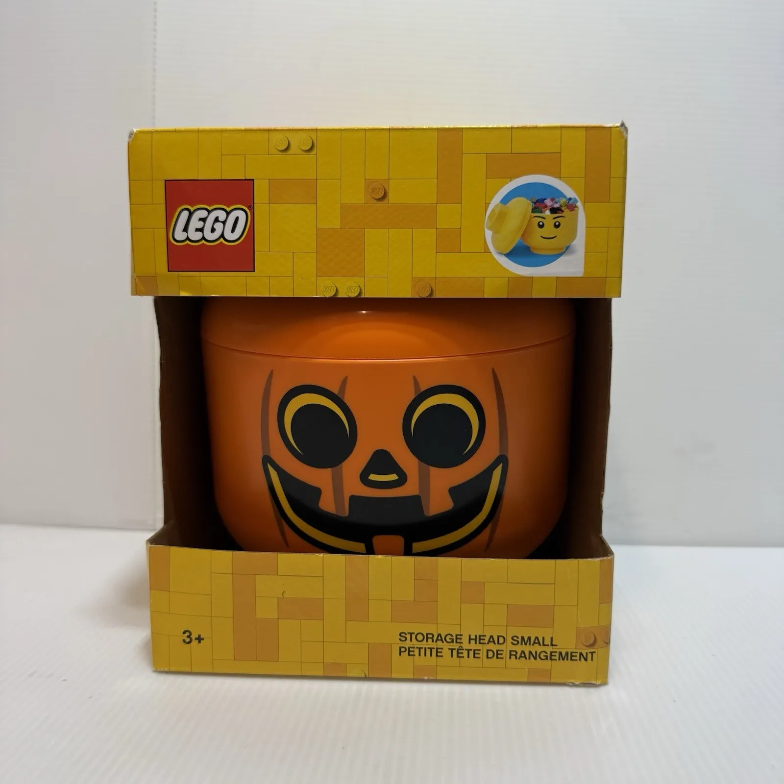 LEGO Small Halloween Pumpkin Jack O Lantern Storage Head  New