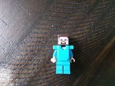 Lego Minifig, Steve From Minecraft, All Blue Outfit, #21130