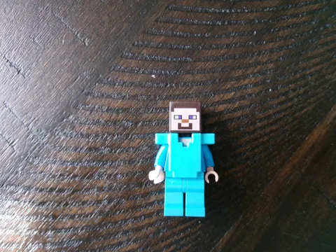 Lego Minifig, Steve From Minecraft, All Blue Outfit, #21130