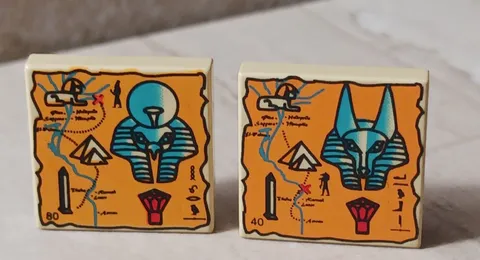 New LEGO Egypt Map Pharaoh 40 80 Lot of 2 Flacon Jackal Pyramids Desert Treasure