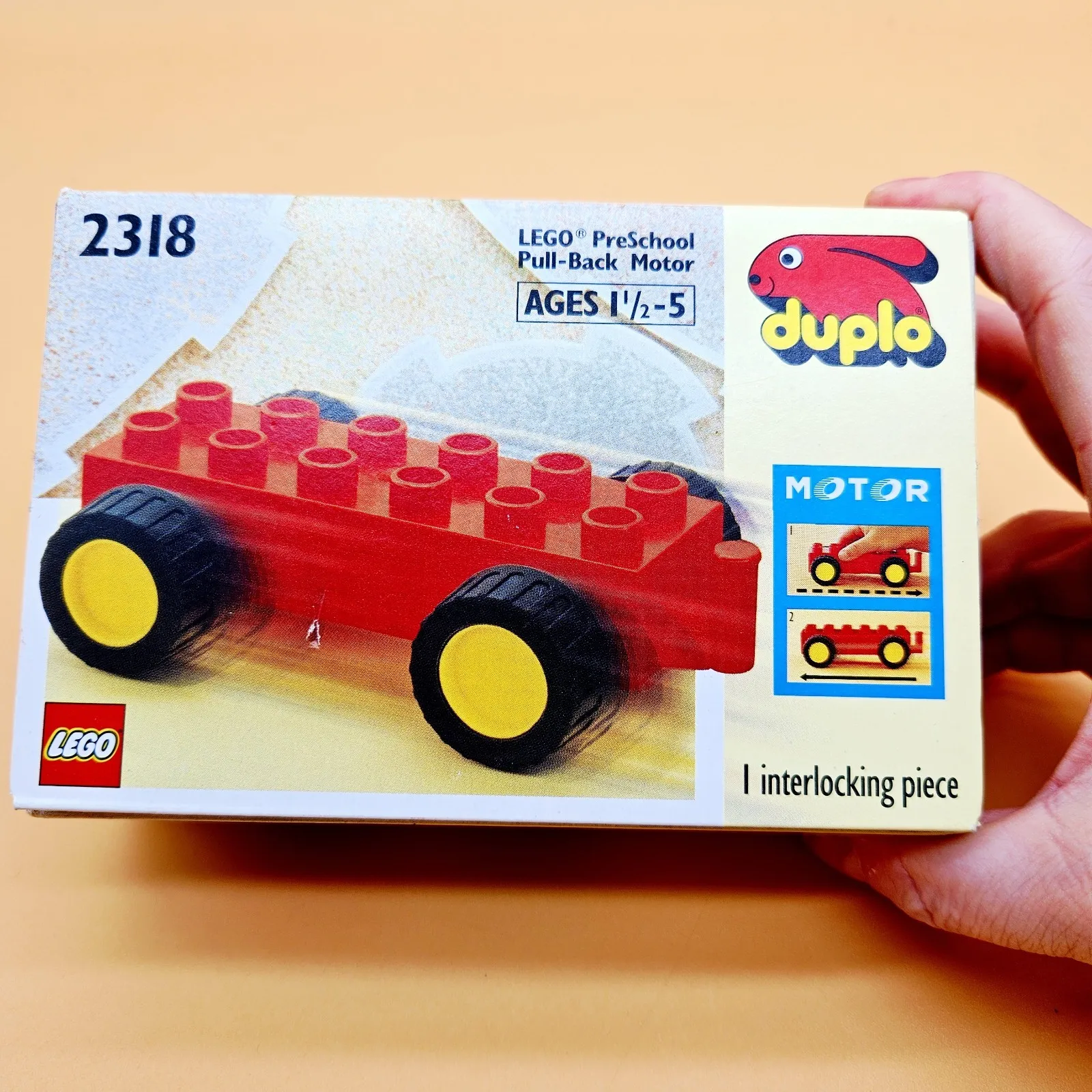 Lego Duplo Pull-Back Motor 1992 #2318 Vintage New