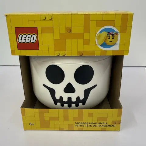 LEGO SMALL White Skeleton Skull Storage Head Container, Halloween Decor, Nib