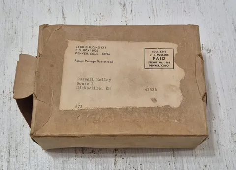 Vintage Rare Lego Shipping Box Mail In Catalog Postage 1970s Empty Cardboard