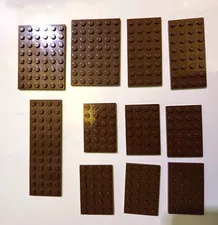 Lot of 11 Brown Lego Baseplates 4X  6X