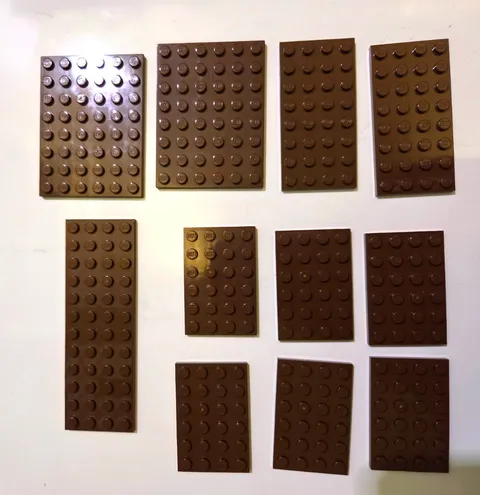 Lot of 11 Brown Lego Baseplates 4X  6X