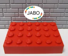 (G3/3) Lego 2356 plate high 4x6 red 10018 6464 6554 6548