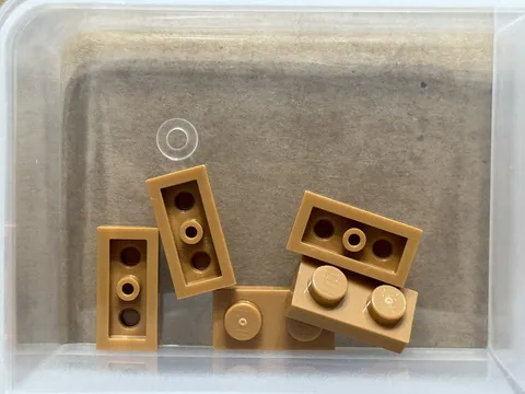 LEGO Parts - Medium Nougat Plate 1 x 2 - No 3023 - QTY 5