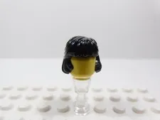 LEGO Black Female Girl Hair Minifig Mid-Length Combed Behind Ear H12