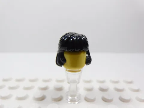 LEGO Black Female Girl Hair Minifig Mid-Length Combed Behind Ear H12