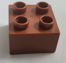 Lego Duplo Brick 2x2 Brown Replacement Part 3437
