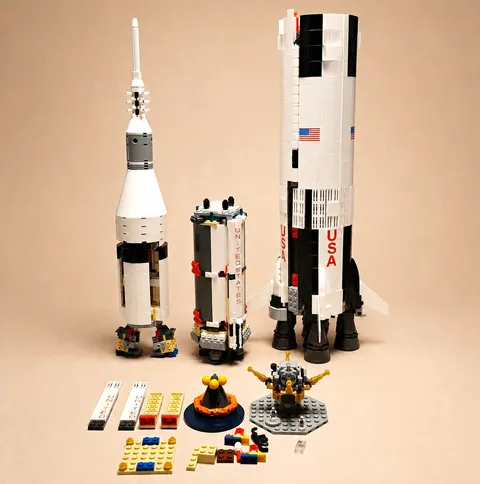 LEGO Ideas NASA Apollo Saturn V 21309 92176 Incomplete Parts Lot 40" Rocket