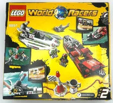 LEGO 8897 World Racers Jagged Jaws Reef Set Lot w/ Minifigs Box Manual
