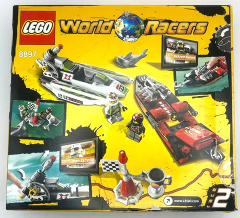 LEGO 8897 World Racers Jagged Jaws Reef Set Lot w/ Minifigs Box Manual