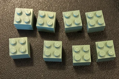 Lego Lot 8 Sand Green 3003 Bricks Stud Pieces 2x2 Brick Replacement Set