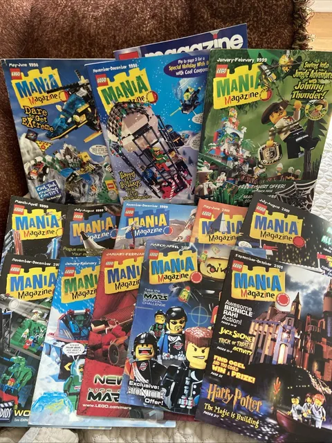 LEGO Mania Magazines Lot of 13 (1998-2001) Vintage plus 3 other Lego publication