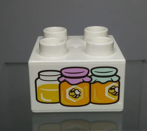 Lego Duplo 2x2 White Honey Printed Brick Farm Garden Block