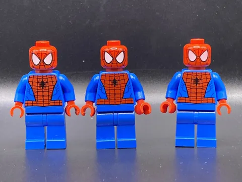 LEGO MINIFIGURE MARVEL SUPERHEROES SPIDER-MAN - BLACK WEB PATTERN SH0038 READ