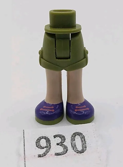 LEGO Friends Mini Doll Legs Girl Olive Green Shorts Purple Shoes 2 Laces 930
