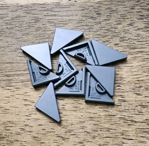 LEGO Dark Bluish Gray 2 X 2 Tile Triangular. QTY 10. Part No. 35787.