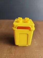 LEGO Duplo 73568 Yellow Container Garbage Can with Lid Recycle Bin loose
