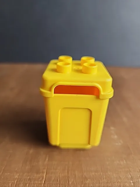 LEGO Duplo 73568 Yellow Container Garbage Can with Lid Recycle Bin loose