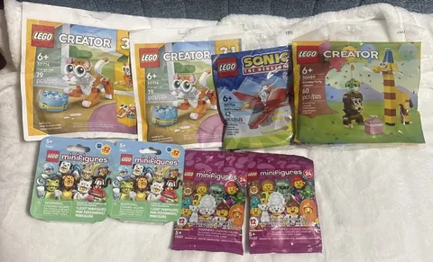 Lego Lot Sealed Lot Of 8 Lego Poly Bags Lego Mini Figs Series 24 And Series 27