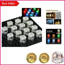 Light Up Bricks Accessories Kit – 14 Colorful LED Light Blocks for Creative B...