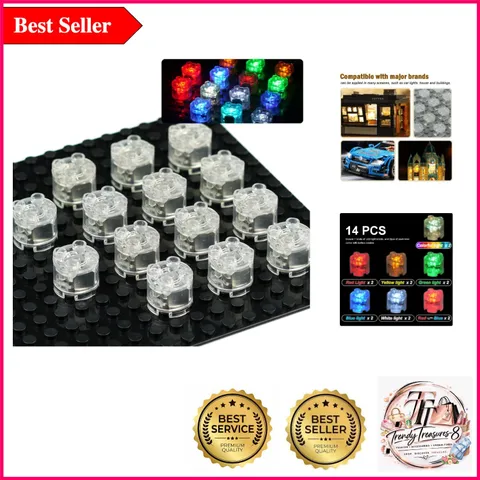 Light Up Bricks Accessories Kit – 14 Colorful LED Light Blocks for Creative B...