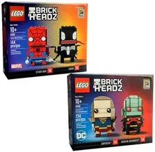 2017 SDCC LEGO LE Brickheadz SuperGirl & Martin Manhunter,  Spiderman & Venom :)