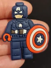 2003 Lego Captain America Minifigure Marvel Jibbitz Croc Charm