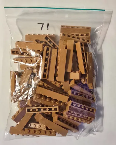 LEGO Lot of 71 1x6 Brick Medium Nougat Part No. 3009