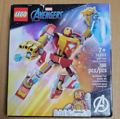 LEGO Marvel Avengers 76203 Iron Man Mech Armor 130pc Building Toy 7+