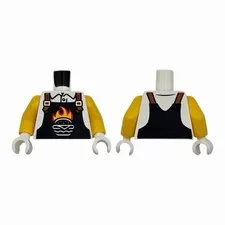 LEGO Minifigure Torso Black Overalls with Burger Outline