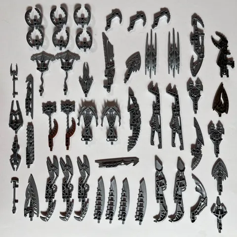 LEGO Bionicle Weapons Lot 49 pcs Bulk Gray Swords Blades Parts
