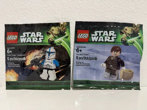 LEGO STAR WARS CLONE TROOPER LIEUTENANT 5001709 & HAN SOLO HOTH 5001621 SEALED