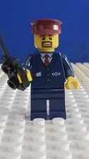 LEGO® Minifig trn237 - Dark Blue Suit with Train Logo