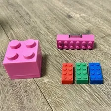 LEGO Accessories Lot Pink Storage Box Brick Speaker Erasers Red Green Blue