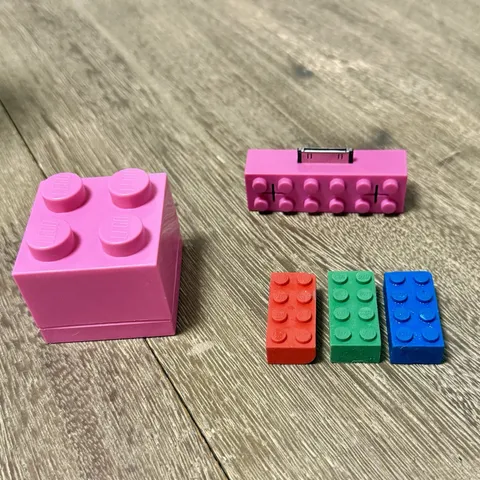 LEGO Accessories Lot Pink Storage Box Brick Speaker Erasers Red Green Blue