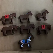 Lego Brown Horse Minifigure Lot Of 7 *Some Have Been Glued