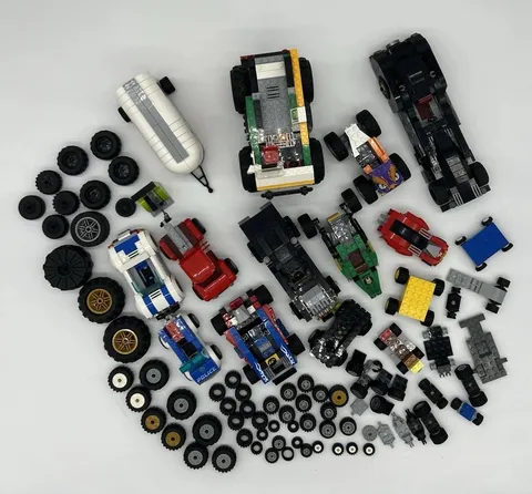 LEGO Vehicle Car Parts and Pieces different kinds of vehicles Tires Wheels Lot
