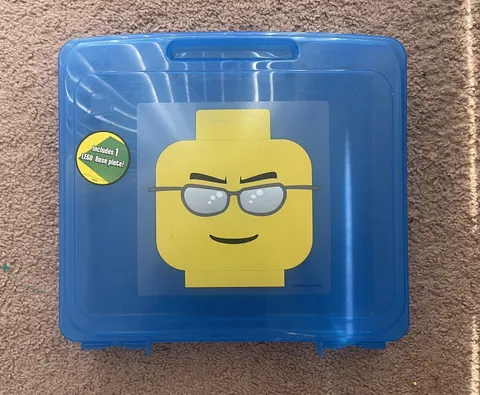 Lego Storage Case Blue Head Shades Carrying Tote Case 2013