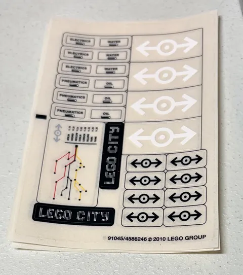 LEGO Sticker Sheet #91045/4586246 for set 7938 Passenger Train, genuine, NEW