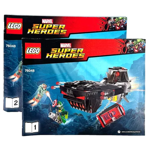 1&2 MANUAL ONLY - LEGO 76048 Marver Super Heroes Iron Skull Sub Attack Handbook